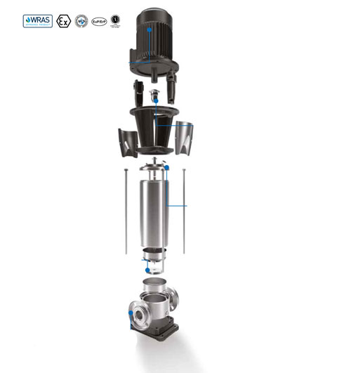 اجزاء الکتروپمپ عمودی طبقاتی تمام استیل EVM