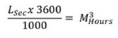 زمانی که مقدار آبدهی پمپ بصورت لیتر در ثانیه اعلام گردید در چنین مواردی به صورت زیر عمل می کنیم:
